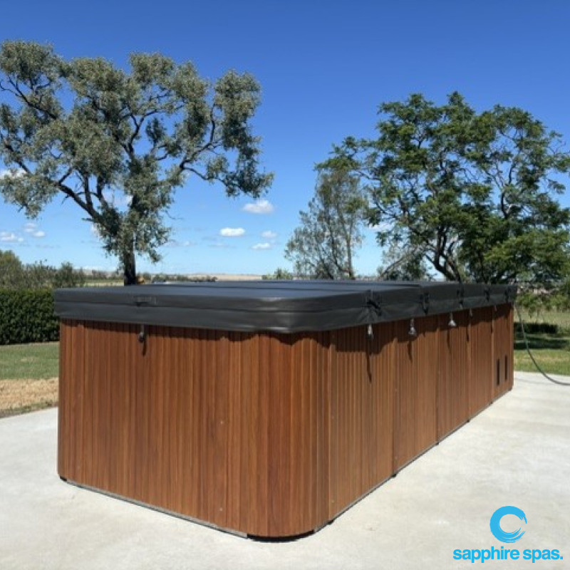 Simple swim spa install onto concrete slab - fill up & jump in
