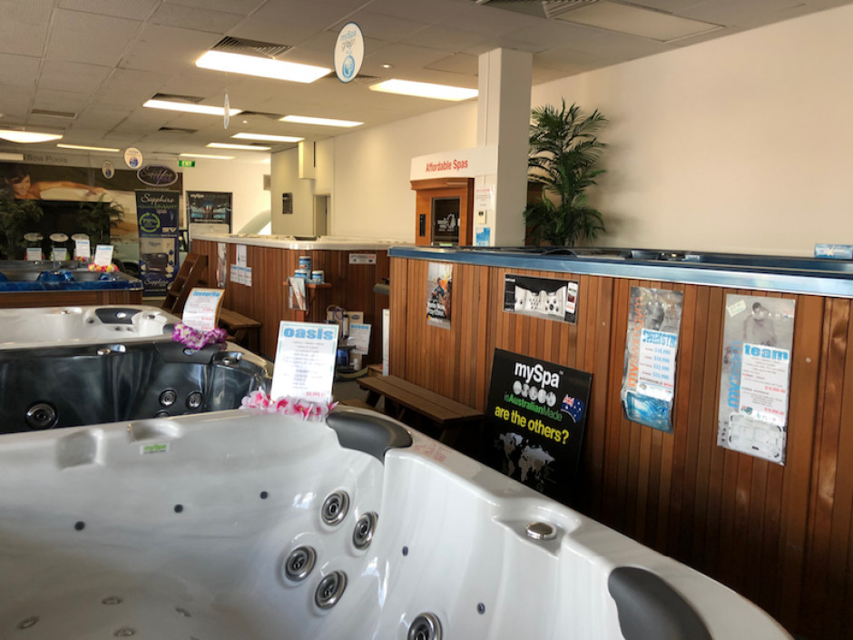 Adelaide Spa Showroom at Affordable Spas Sapphire Spas