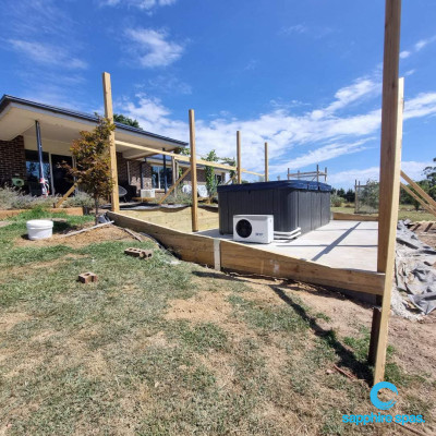 myWorkout swim spa with heat & cool pump in the perfect position, close to the swim spa for optimal performance thanks to the team @ mySpaPakenham