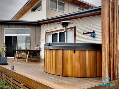 myHotTubPREMIUM dressed in timber cabinetry