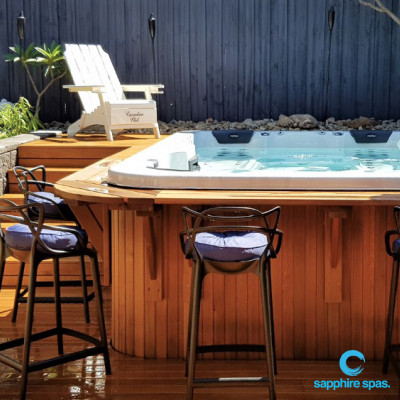 Swim spa built into a deck by Dan & the team @ mySpaSYDNEY
