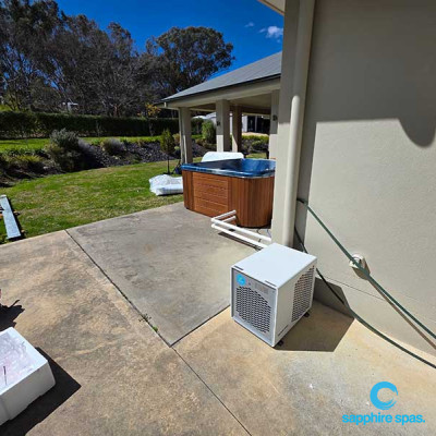 EcoCuibe 5.5kw heat&cool pump built for the size / water capacity of spas