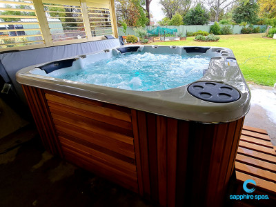 Spa pool covered for all weather thanks to the team @ Country Rubber & Foam Tamworth