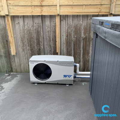 mySwimgym with external heat & cool pump for economical heating