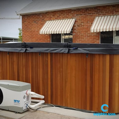 HEAT PUMP installation on a swim spa side