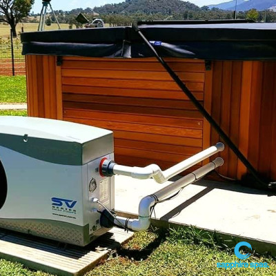 HEAT PUMP installed on spa pool