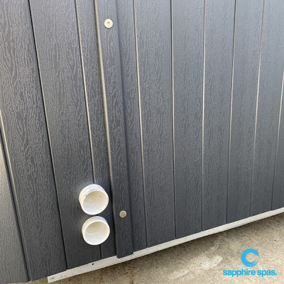 HEAT PUMP READY plumbing through the cabinet