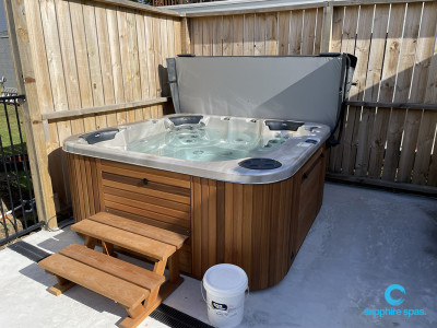 Perfect spa pool set up with hardcover lifter for ease of use thanks to the team @Paramount Pools Takapuna NZ