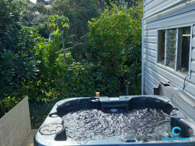 myPartnerCLASSIC compact spa pool in midnight opal thanks to the team @ Deep End Spa & Pool NZ