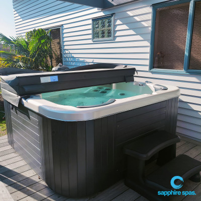 ACRYLIC white pearl CABINET grey duratek