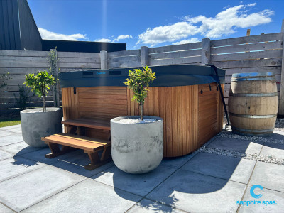 The ‘myObsession’ looks rather stunning in the new location thanks to the team @ Spa Pools Otago NZ