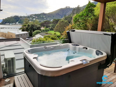Great view from myPartner spa pool thanks to the team @ Wright Pools & Spas Wellington NZ