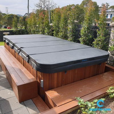 M5Workout swim spa CABINET cedar HARDCOVER slate grey