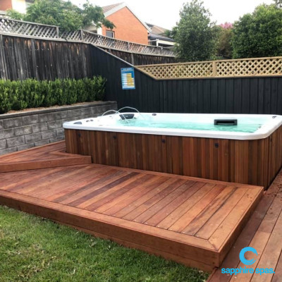 Swim spa built into a deck by Dan & the team @ mySpaSYDNEY