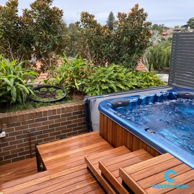 Swim spa built into a deck by Dan & the team @ mySpaSYDNEY